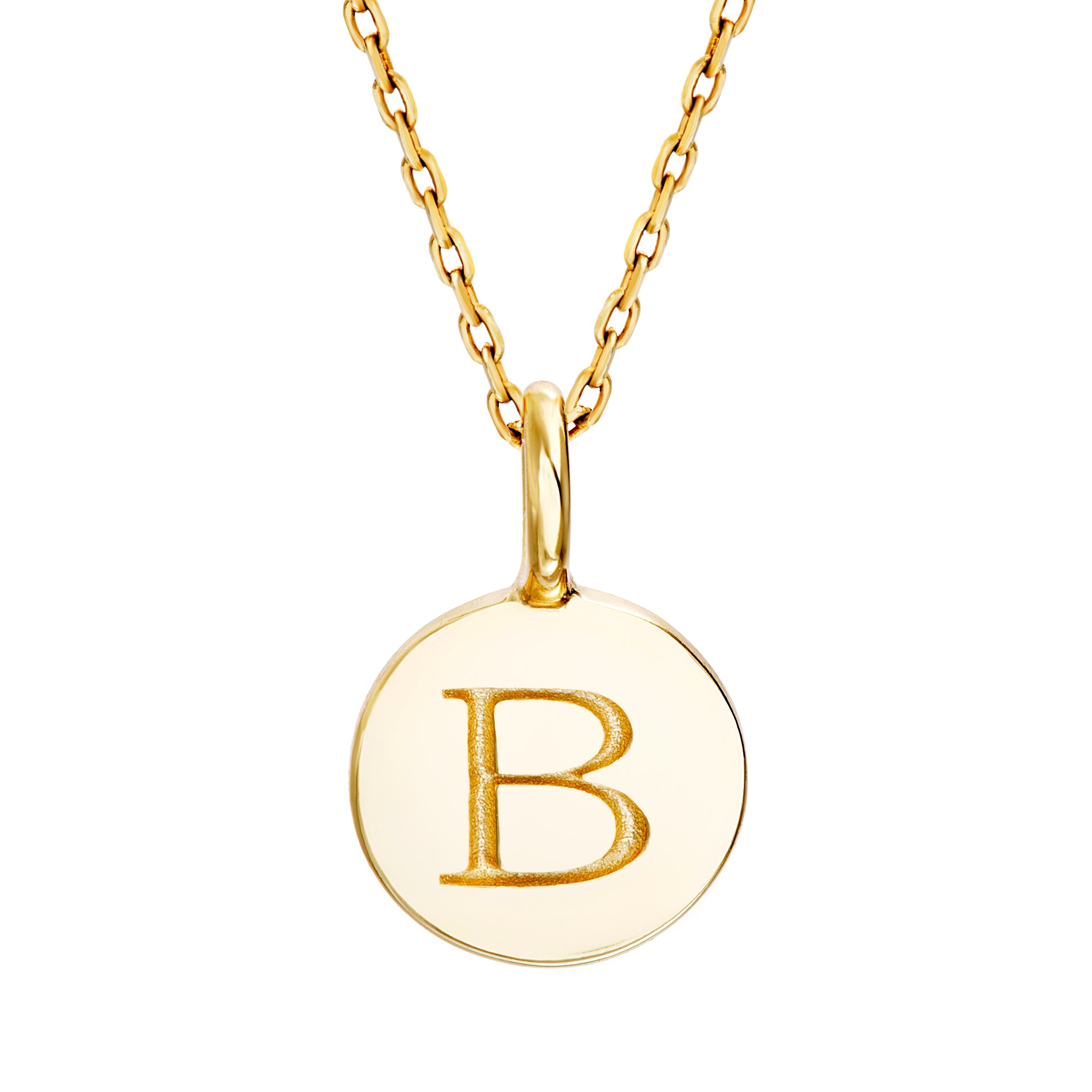 Gold Initial Disc Pendant